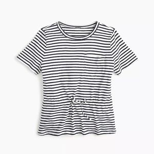 NWT J Crew Tie Waist Striped Top Size XL